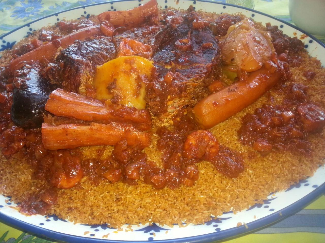 Le Tchep djen, plat Sénégalais préparé par Mme Picot Sar Ouli